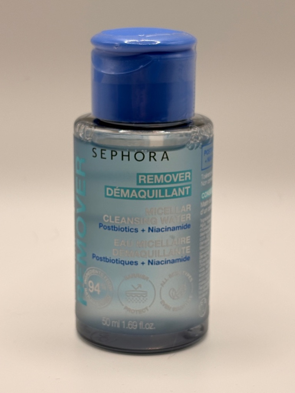 Sephora Micellar Cleansing Water Postbiotics Niacinamide 50ml Face Eyes Lips New